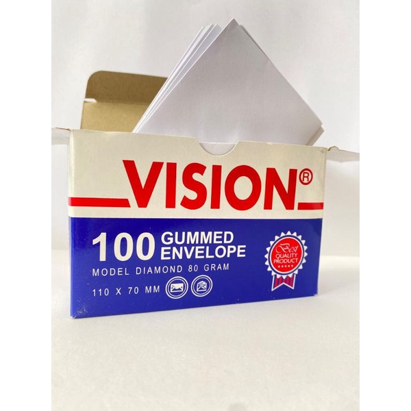

AMPLOP VISION Mini / Tanggung / Sedang / 110 X 70 mm / 95 x 152 mm (Isi 100 pcs)