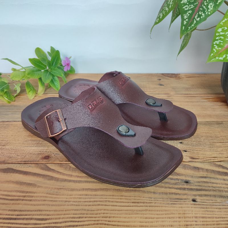 sandal pria kulit lancas casual terbaru sendal kulit pria santai