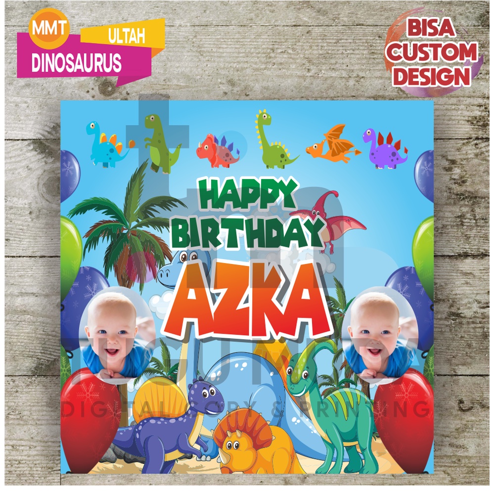 Cetak Banner|Backdrop|Spanduk Ultah/Birthday/Ulang Tahun Anak - DINOSAURUS SEA