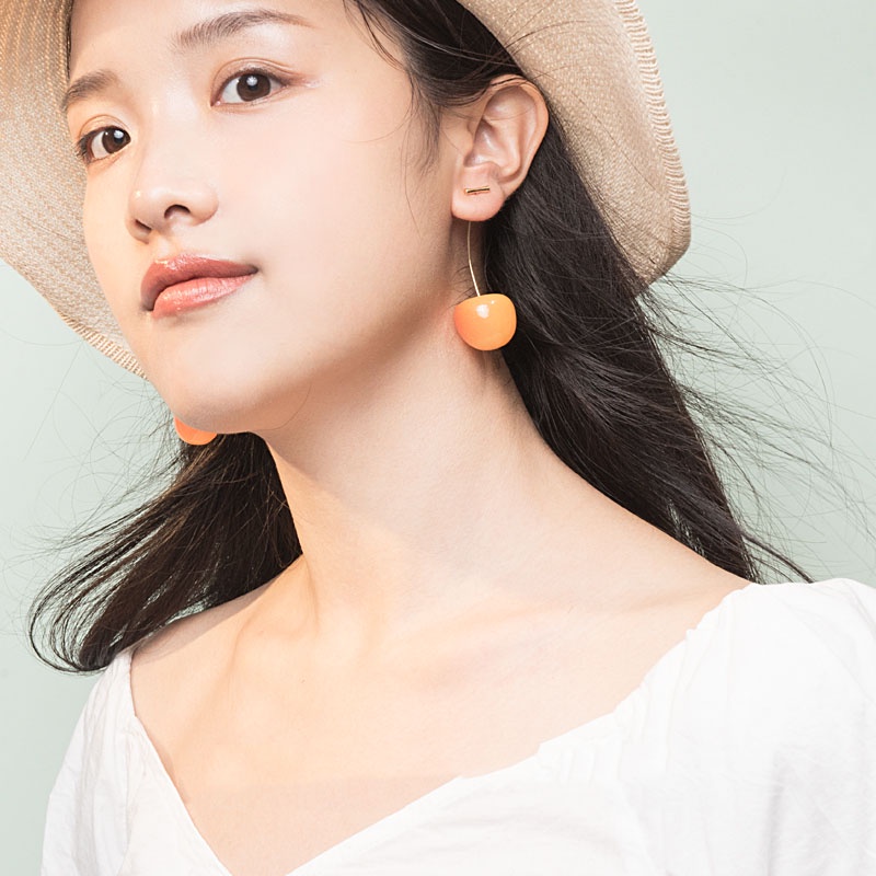 Anting Bentuk Buah Cherry Gaya Korea