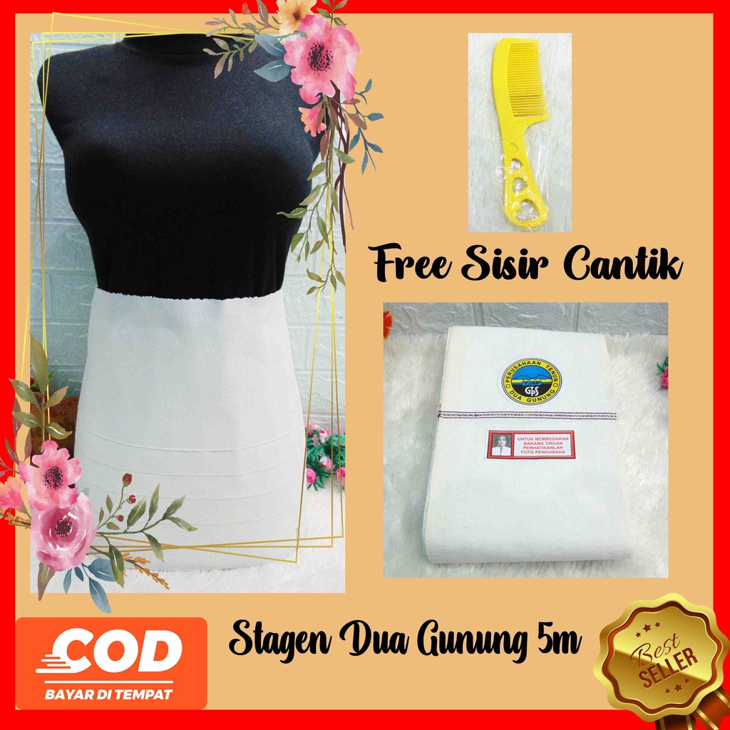 FREE SISIR CANTIK Stagen 5m Cap Dua Gunung Kualitas No.1