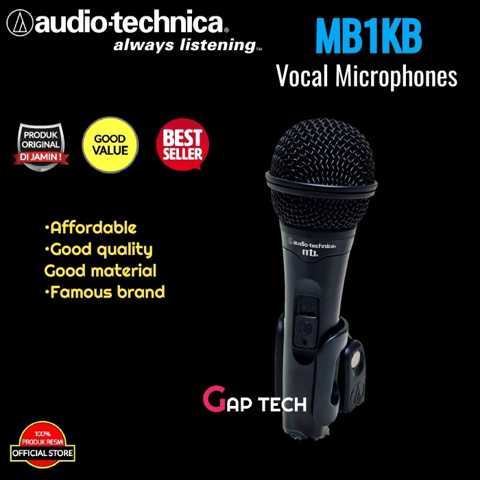 {MusikStore} Audio Technica MB1KB / MB 1 KB / MB1 KB Vocal Microphone Original Murah