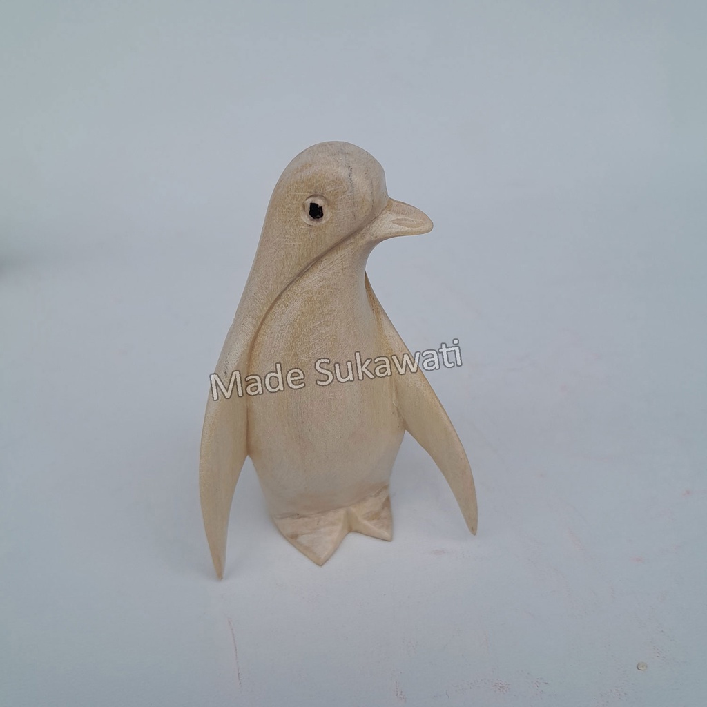 Kerajinan patung kayu Pinguin Penguin mini handmade ukiran bali