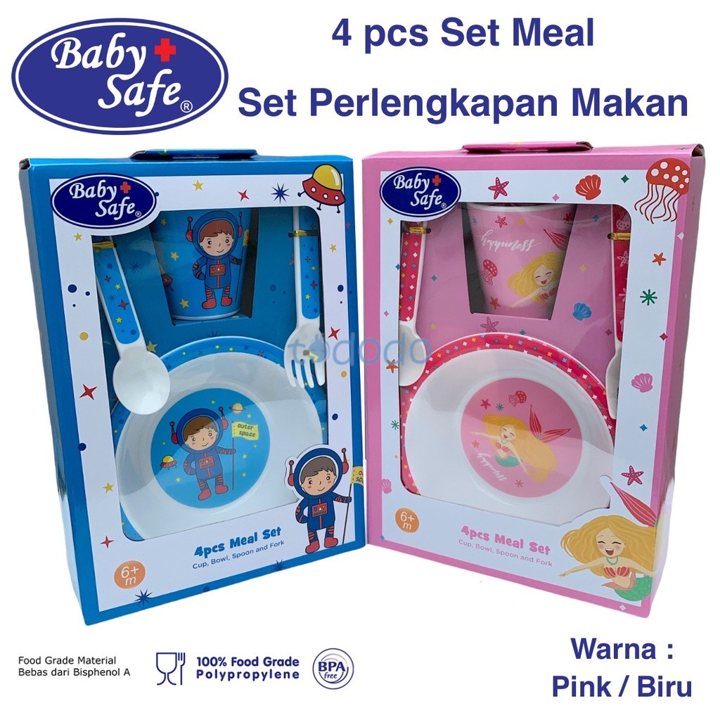 Peralatan Makan Bayi Feeding Set Anak Baby Safe Meal Set 4 Pcs FS64