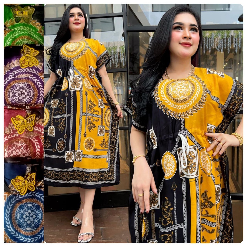 DASTER LOWO KELELAWAR MOTIF RANTAI KAFTAN RAYON
