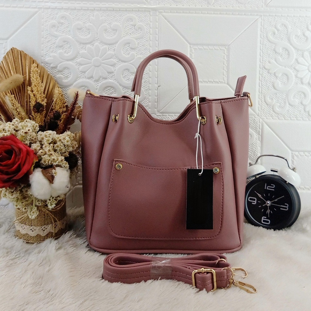 (COD) Tas Selempang Top Handle Bag Jinjing Gagang Besi Mewah