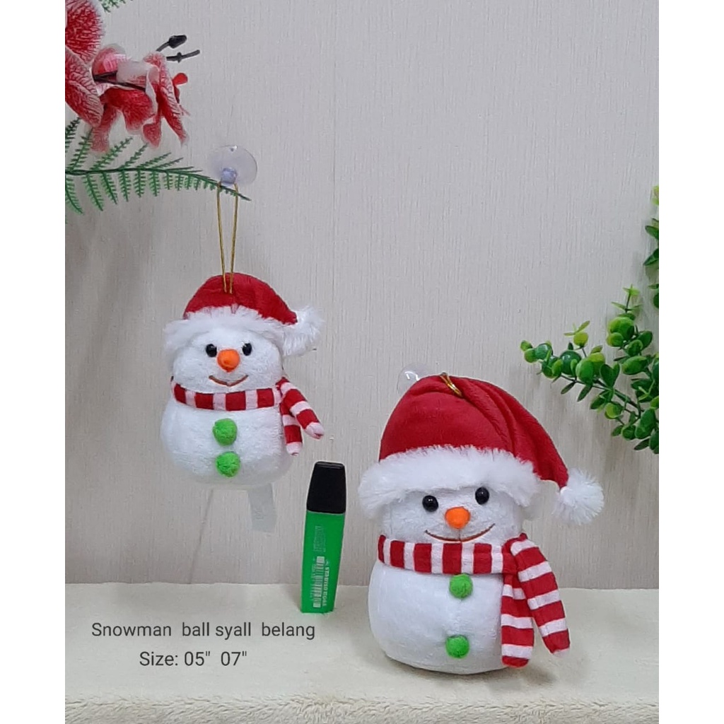 BONEKA GANTUNGAN NATAL SNOWBALL SNOWMAN SALJU