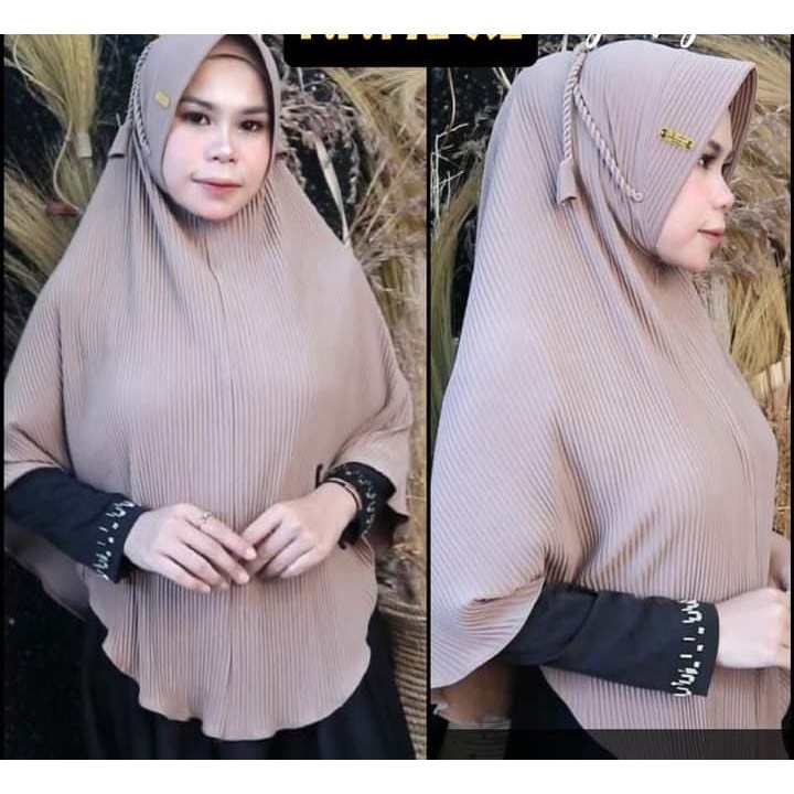 jilbab plisket alfaeza,plisket xl,jilbab size jumbo,tali tambang