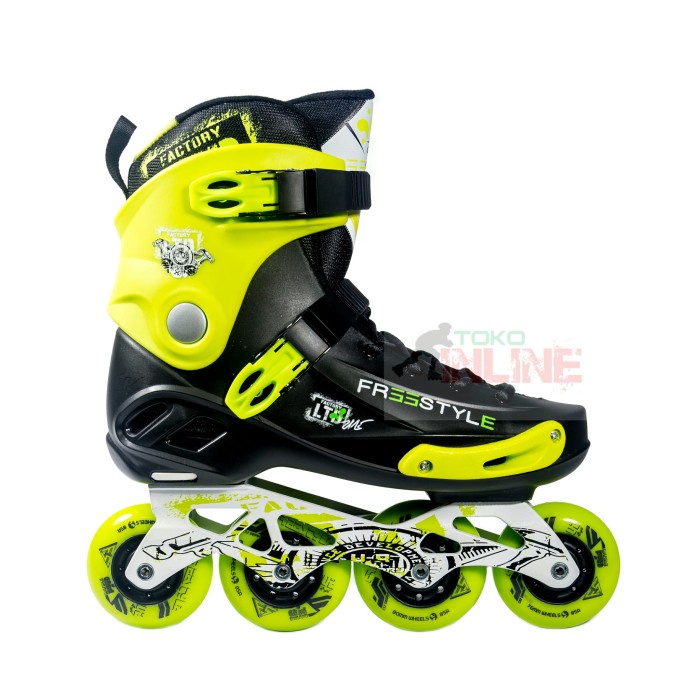 SEPATU RODA FREESTYLE FRSE ONE SLALOM INLINE SKATE - BLACK GREEN