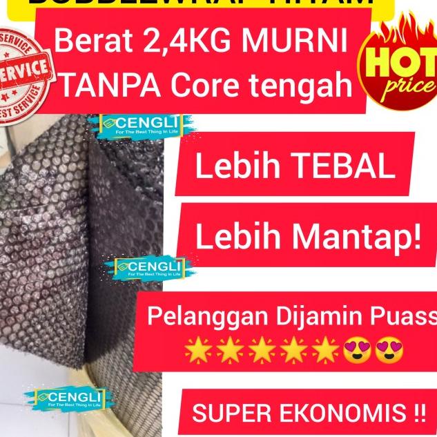 

BUBBLE WRAP HITAM 1 roll 125cm x 50m BUBBLEWRAP HITAM 125 X 50m TEBAL - PUTIH EKONOMIS
