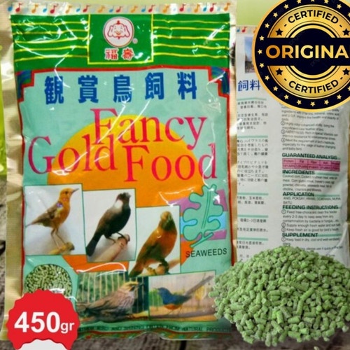 Pakan Makanan Burung Bird Pelet FANCY GOLD FOOD Seaweed Hijau Ijo Pur Voer Rumput Laut