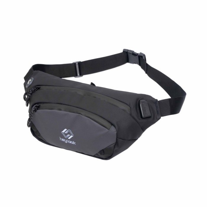 TERLARIS Waistbag Pria Waterproof Anti Air Tas Selempang Not Eiger Rei Consina - Hitam