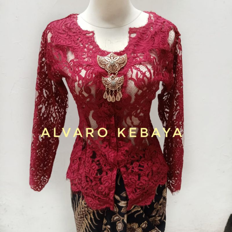 Kebaya sabrina brokat halus premium modern wisuda atasan baju adat brukat halus lamaran cantik premium lace