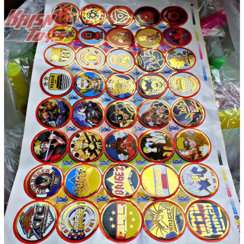 MAINAN ANAK TAJOS EMAS GOLD/TAZOS BESI BAHAN TEBAL isi 40pcs/Lembar