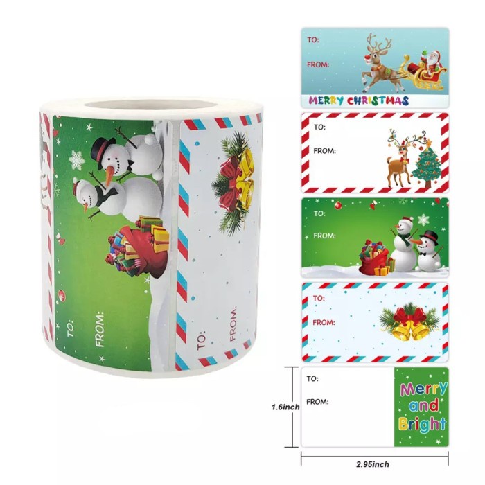 

Sticker Merry Christmas Label Tag Nama Bingkisan Natal persegi 7,5 x 4 cm