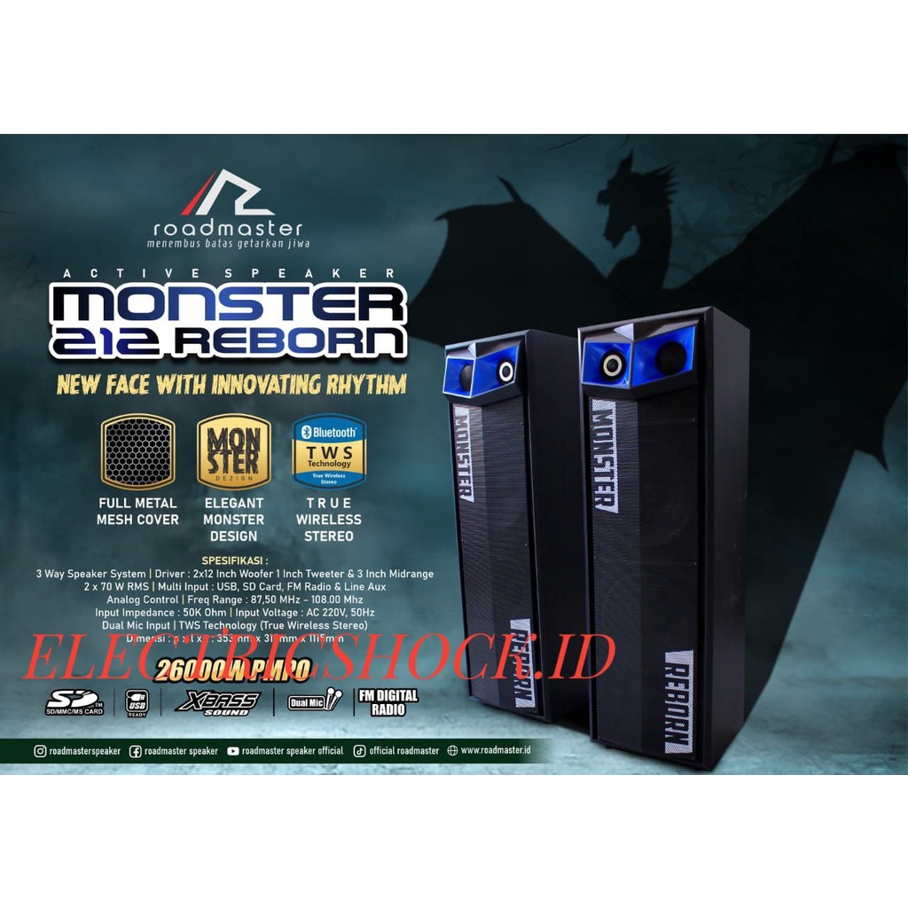 SPEAKER AKTIF ROADMASTER MONSTER 212 REBORN / MONSTER 212 NEW MODEL