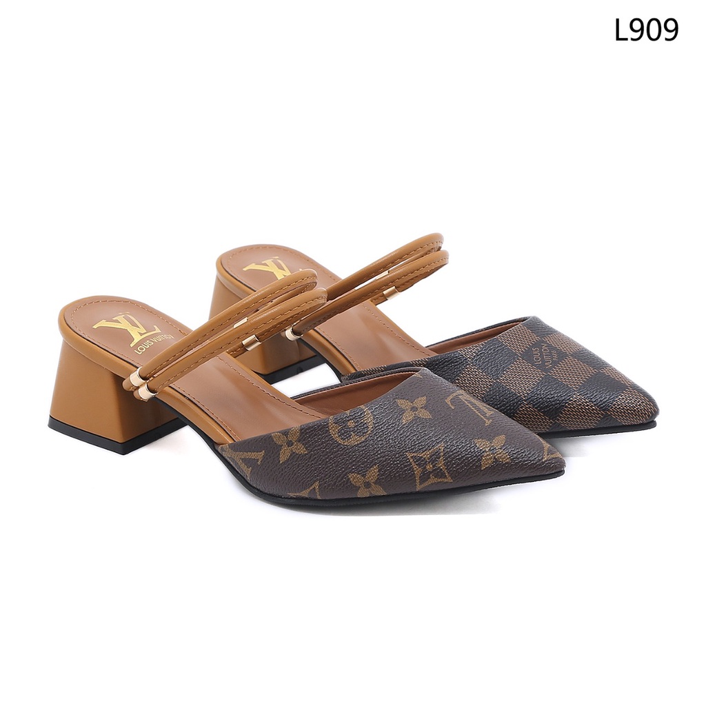 Double Strap Block Heel Sandal L909