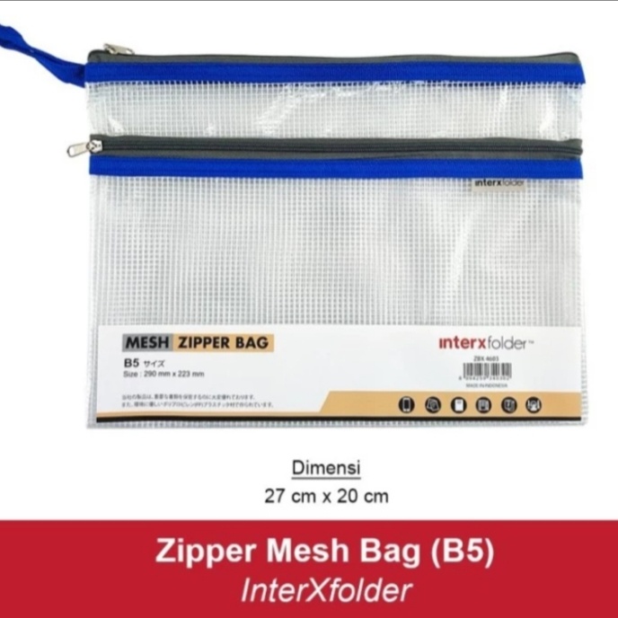 

Zipper Mesh Bag B5 Inter x Folder(1pcs)