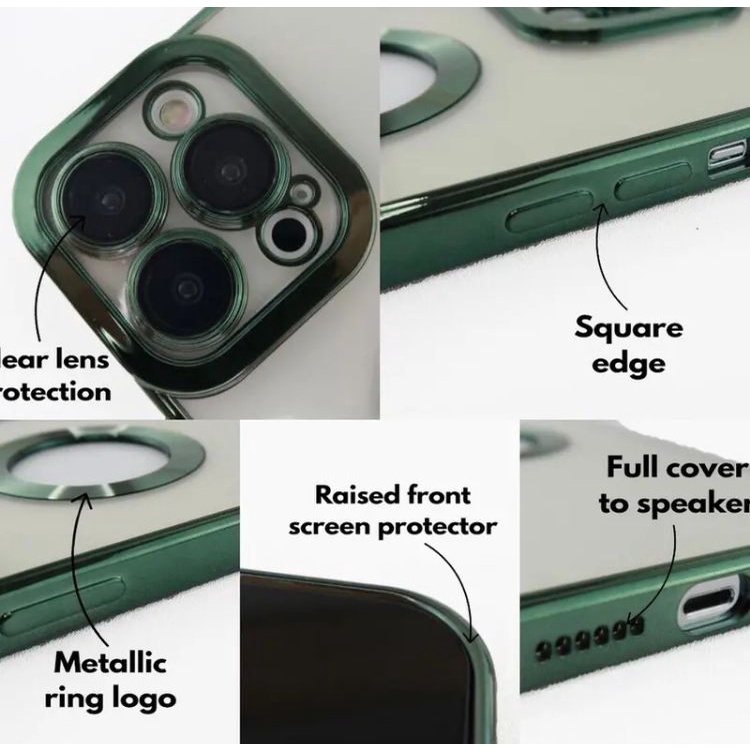 Case LUBANG LOGO CRUM + Protect Kaca Kamera iPhone 12 Pro 12 Promax 13 Pro 13 Promax