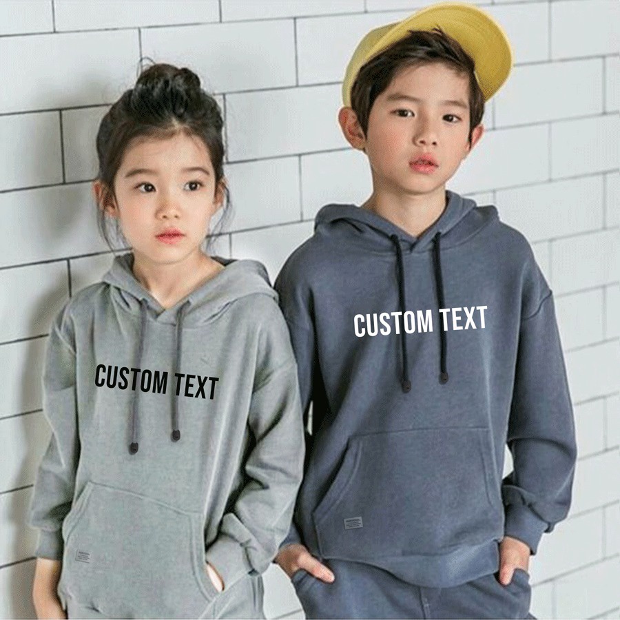 Parisdivarious Sweater Hoodie Jemper Kid Anak  Custom Depan Belakang Bahan Fleece Size S - XXL (Cowok &amp; Cewek)