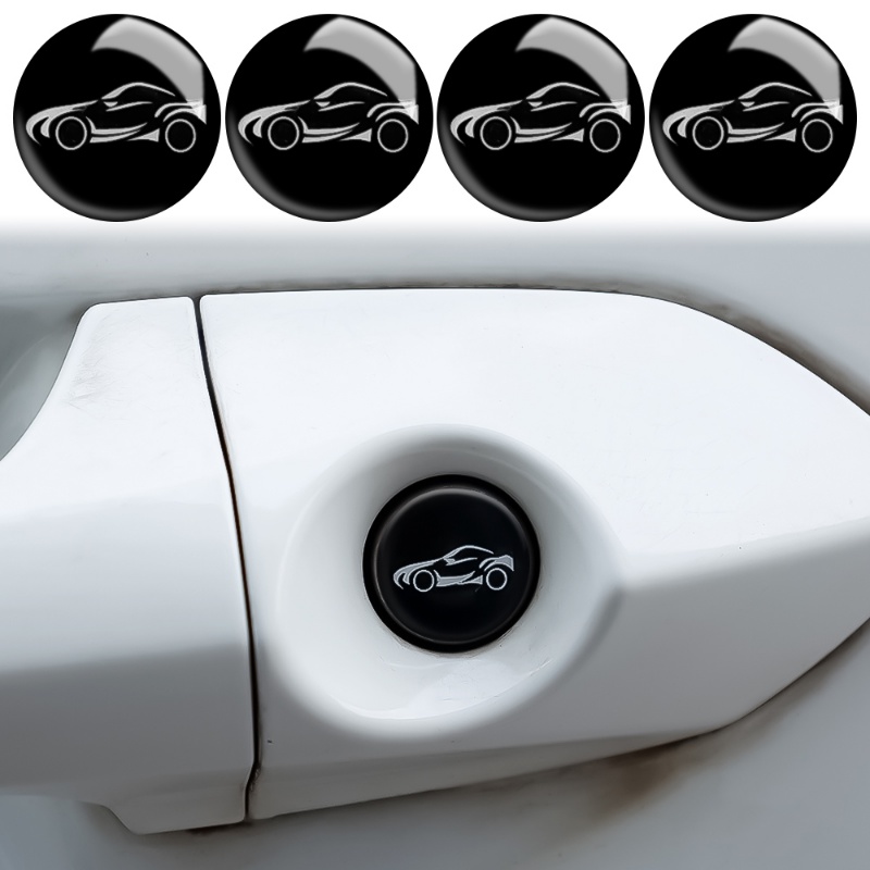 4 Pcs Stiker Pelindung Lubang Kunci Pintu Mobil Luminous Anti Debu