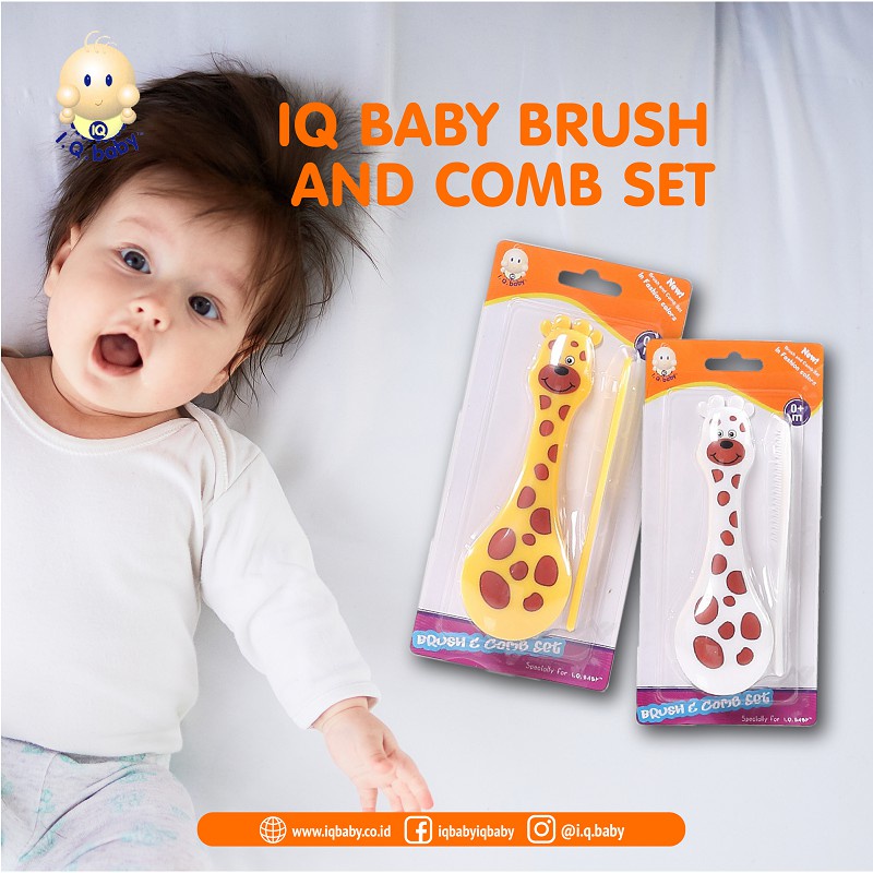 I.Q. Baby Giraffe Brush &amp; Comb Set Sisir Bayi Bentuk Jerapah