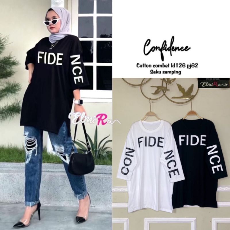 confidence tunik kaos import elmira solo tunik jumbo ld 130 ld 140 M L xl Xxxl tunik muslim baju ata