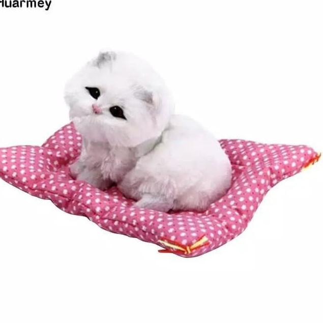 boneka kucing mainan prank boneka lucu unik mainan kucing bersuara cat - Kuning