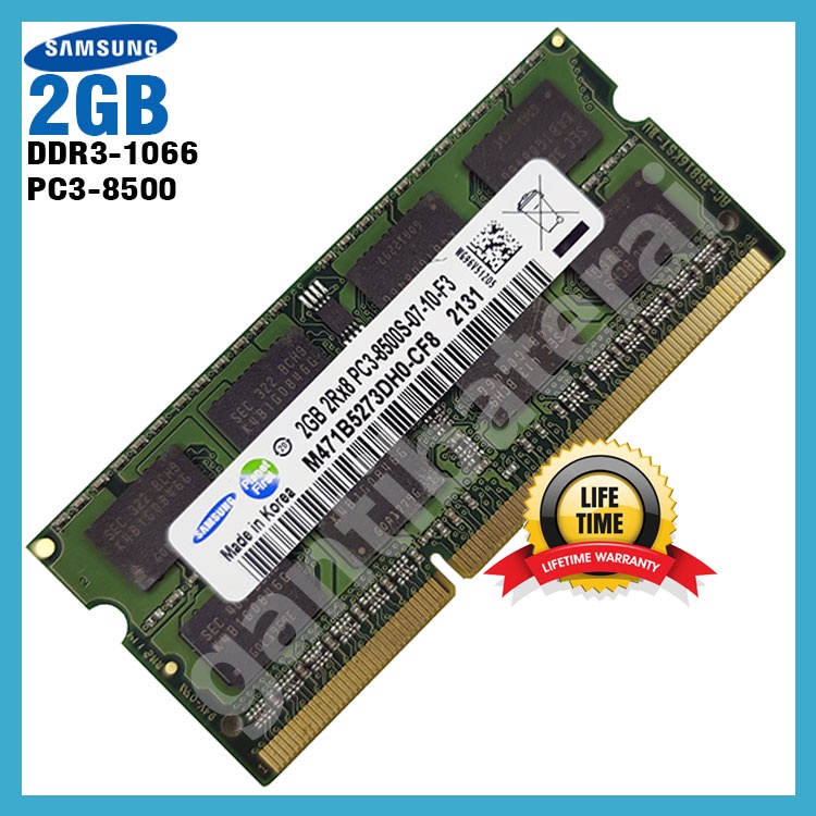 Ram Laptop 2GB DDR3 8500 PC3-8500 Sodimm memory