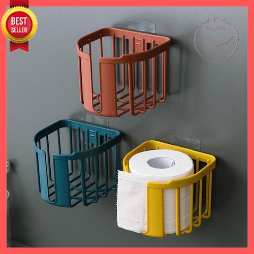 [GOS]C308-  Rak Kotak Tisu Toilet Model Tempel Dinding Untuk Kamar Mandi - Random