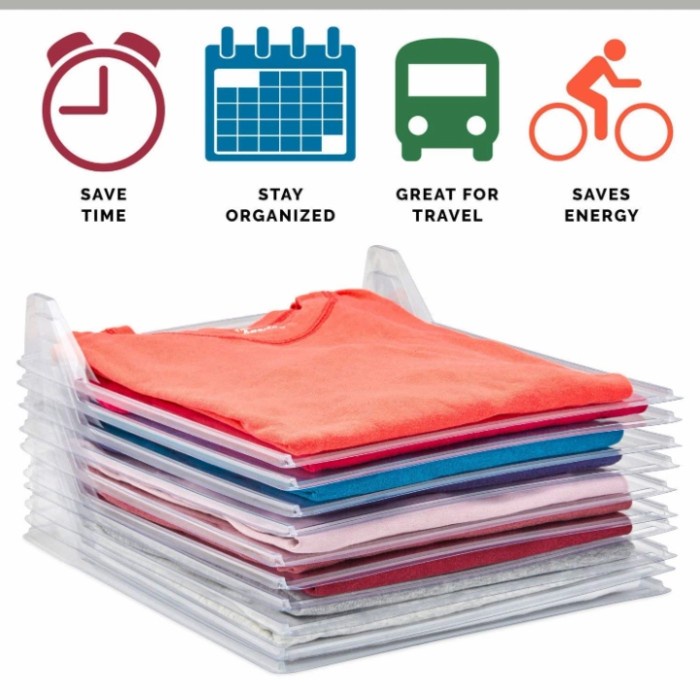 Tee Shirt Organizer Clothing - Sekat Baju - Alat Pelipat Baju 10 Pack