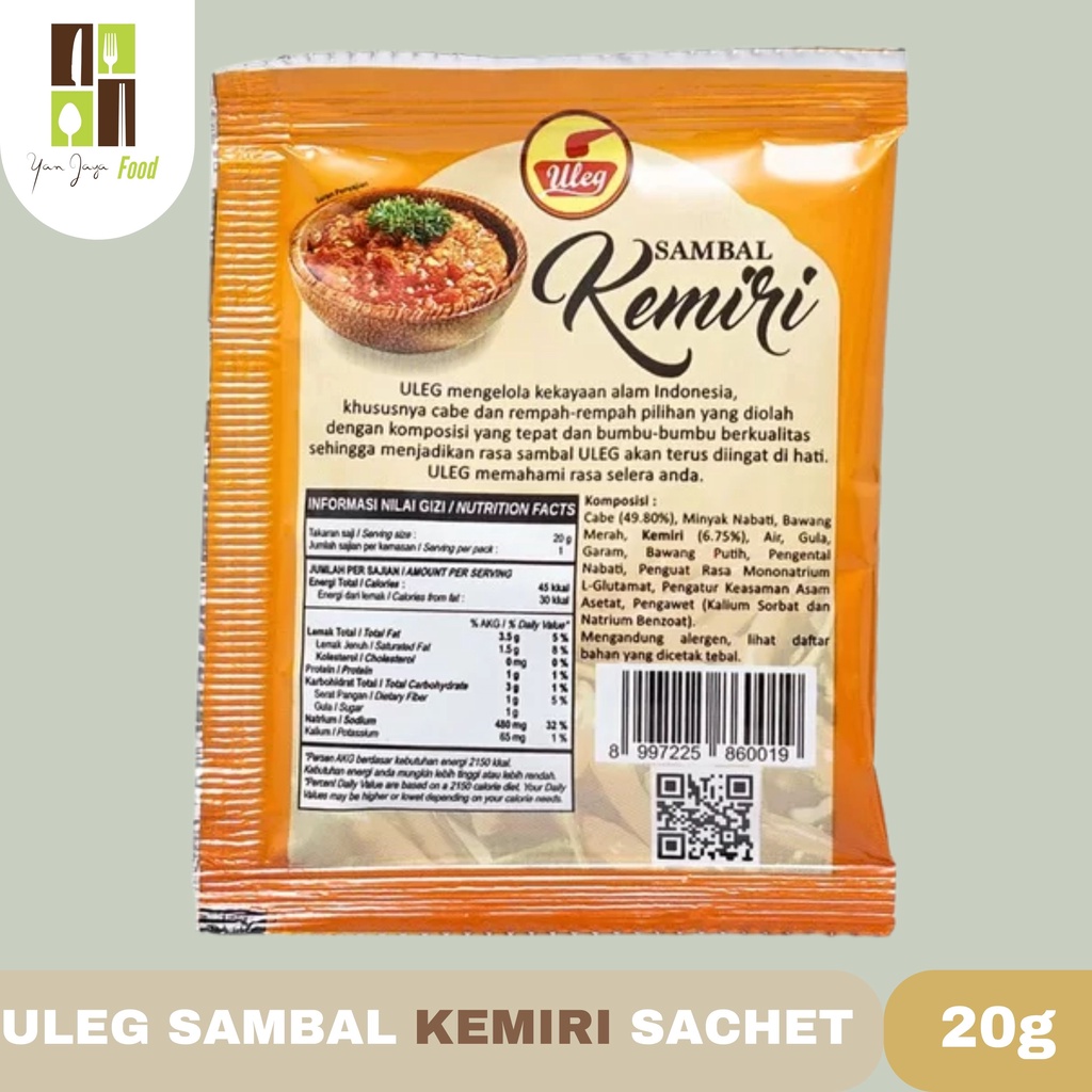 Uleg Sambal Kemiri Finna 20g [Sachet] 10 Pcs