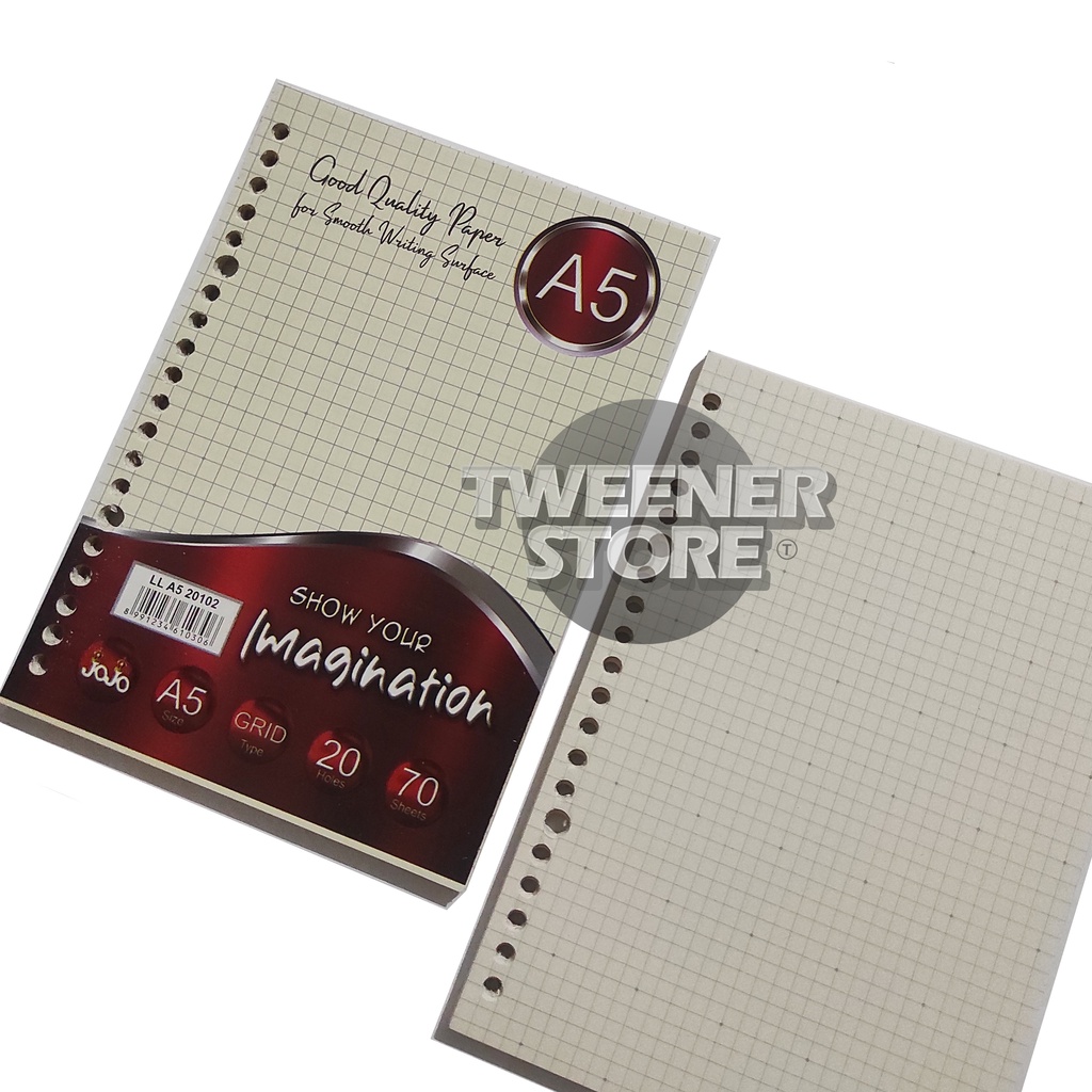 [A5-KOTAK] Jojo Kertas Isi Binder A5 isi 70 Sheets Kotak-kotak/Grid | Loose Leaf LLBA 20102