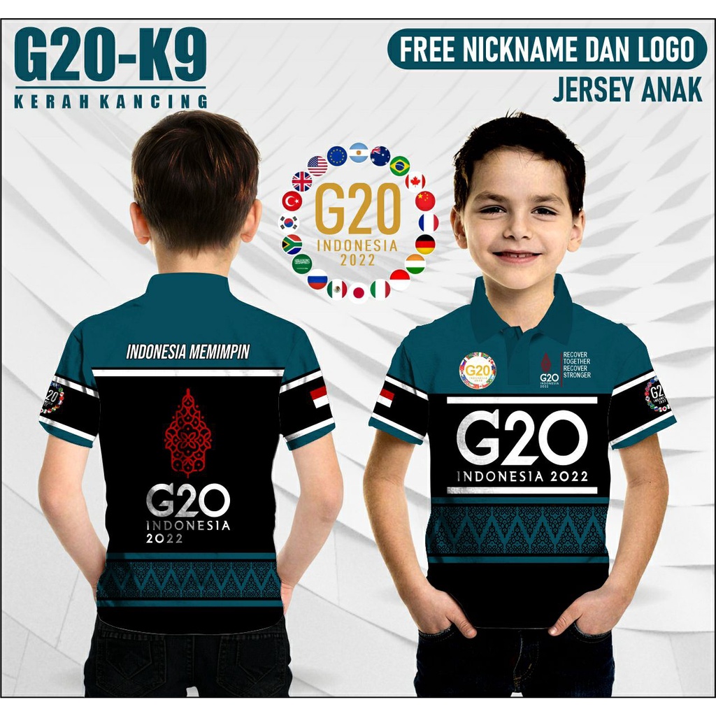 Baju polo kerah g 20 2022 jokowi anak kaos jersey g20 indonesia