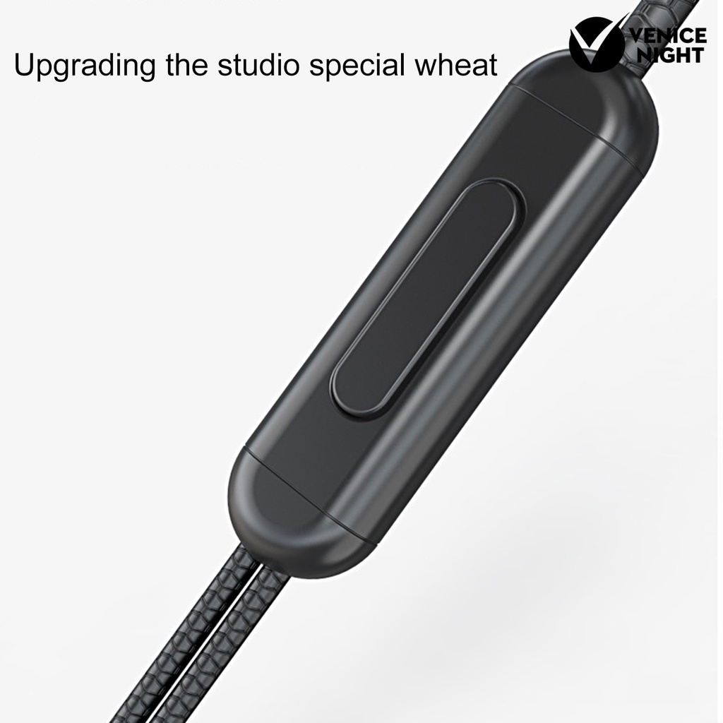 (VNEP) (Berkabel) Earbud Intelligent Noise Reduction Powerful Bass Ergonomic 3.5mm HiFi In-ear Sports Gaming Earbud for Running