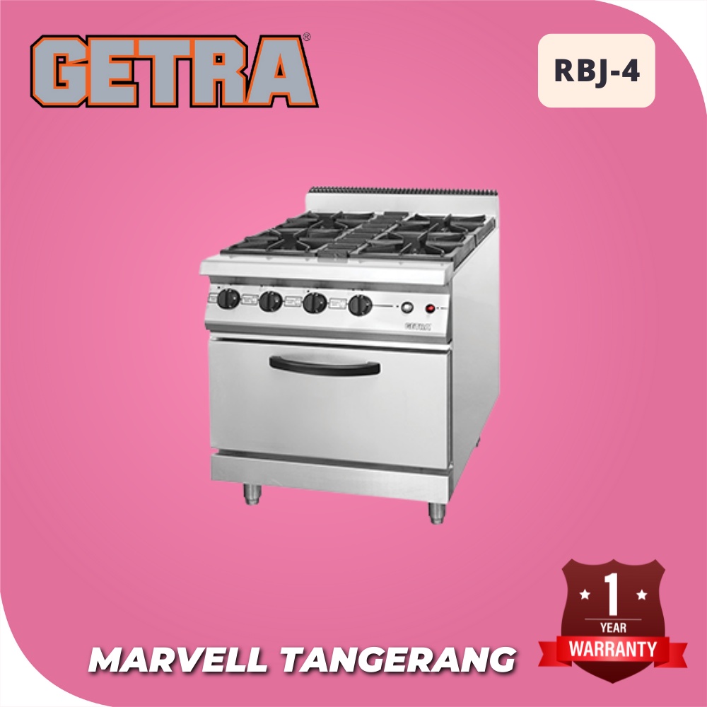 GAS OPEN BURNER GETRA RBJ 4 KOMPOR OVEN STANDING 4 TUNGKU ORIGINAL
