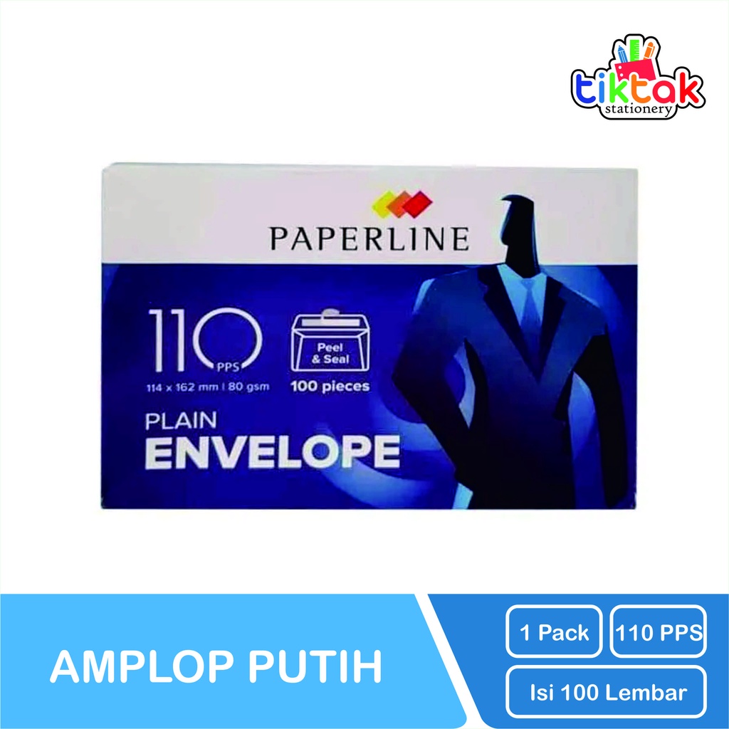 

(1PACK) Amplop Polos Sedang plus Perekat 110 PAPERLINE