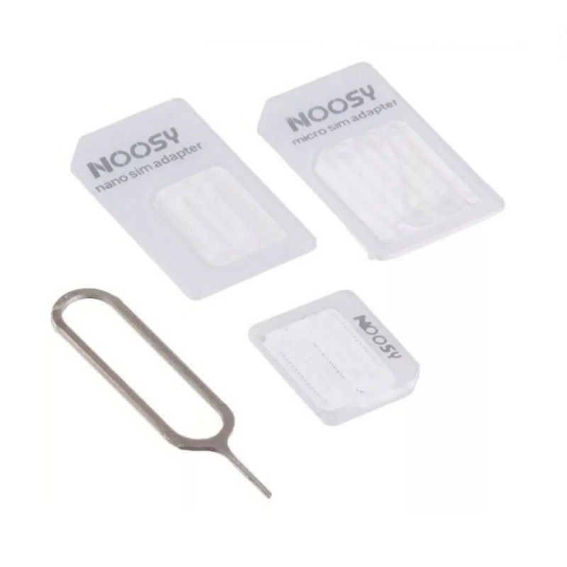 Adaptor Sim Card Noosy 4IN1 Nano Micro Pin Jarum Dudukan Kartu Standart