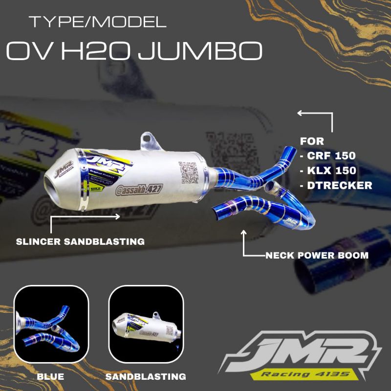 KNALPOT TYPE OV H20 JUMBO FOR KLX/CRF/dl copy fmf JMR 3145, knalpot klx, knalpot crf,