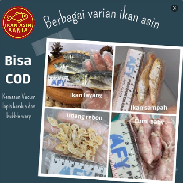 

IKAN ASIN KERING 10K - MINIMAL ORDER 4PCS BISA CAMPUR