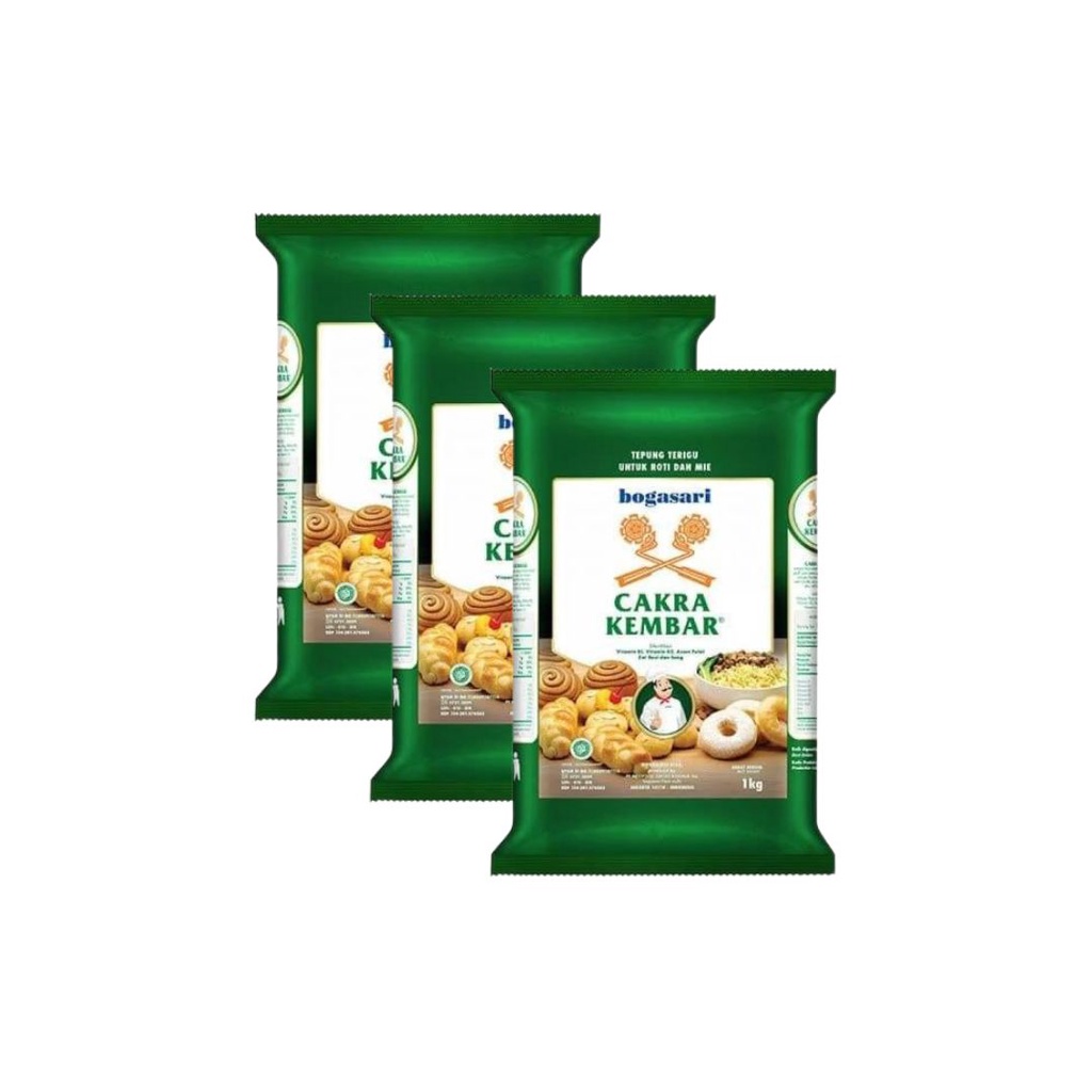 

Bogasari Cakra Kembar Tepung Terigu 3 x 1 kg