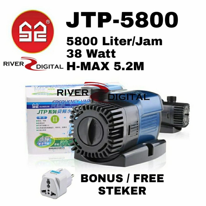 SUNSUN JTP-5800 Pompa Kolam Ikan Koi Aquarium Celup Submersible Pump