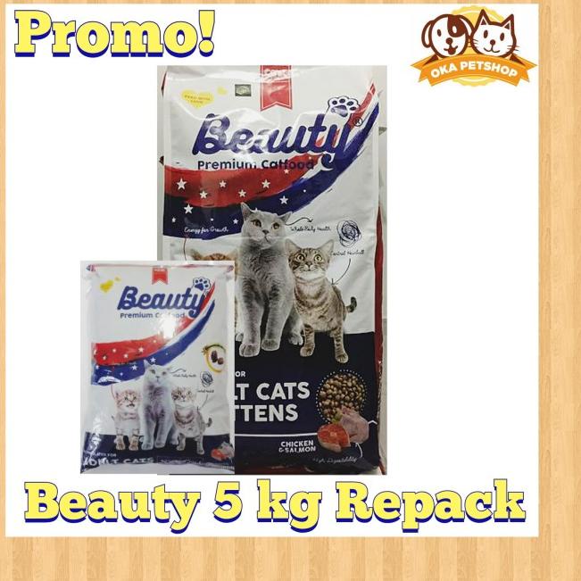 Makanan Kucing Beauty Cat Food Repack 5kg/Beauty Kitten Adult/bolt ori