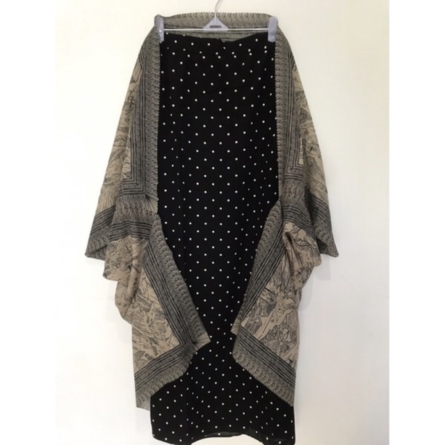 One set Rok Polka + Outer scarf / One set Rok / Outer scraf dan rok polka