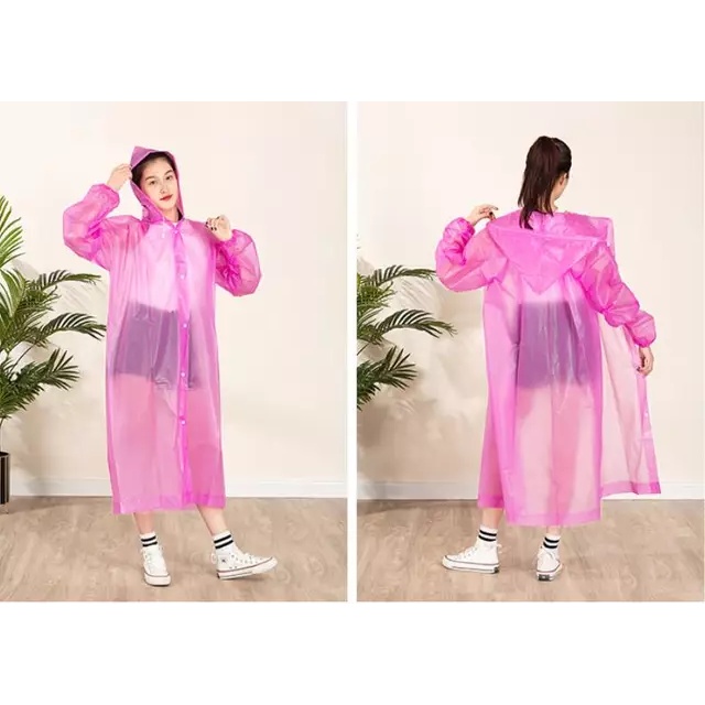 Jas Hujan EVA Jas Hujan Terusan EVA Dewasa Pria Wanita Raincoat PVC EVA Model Gamis Terusan Tebal