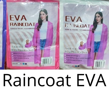 Jas Hujan Dewasa Terusan EVA - Raincoat Mantel Hujan Terusan Lengan Panjang Semi Transparan Polos Lengan Karet Bahan EVA PEVA