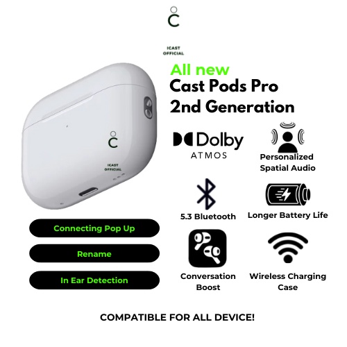 [READY STOCK] Cast Pods Pro (2nd Generation) Final Upgrade Spatialized Audio &amp; Conversation Boost