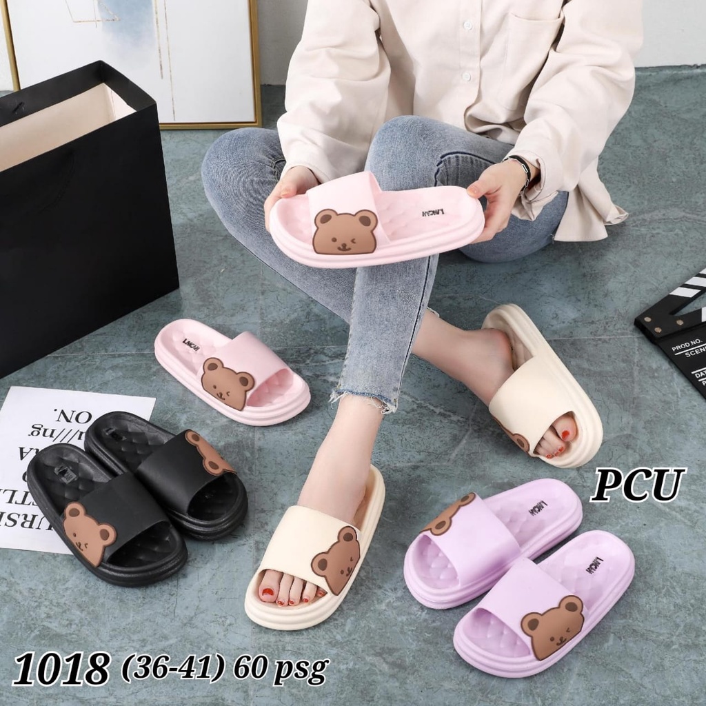 Sandal Slop Motif Bear Samping Best Seller Mokaya 788-B11 dan Micu 1018