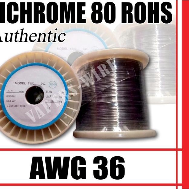 Ni80/Nichrome ROHS Awg 36 (300/350mtr)