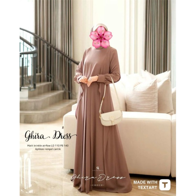 FASHION MUSLIM PAKAIAN WANITA GAMIS GHIRA MAXY DRESS CRINKLE KRINGKEL POLOS KEKINIAN
